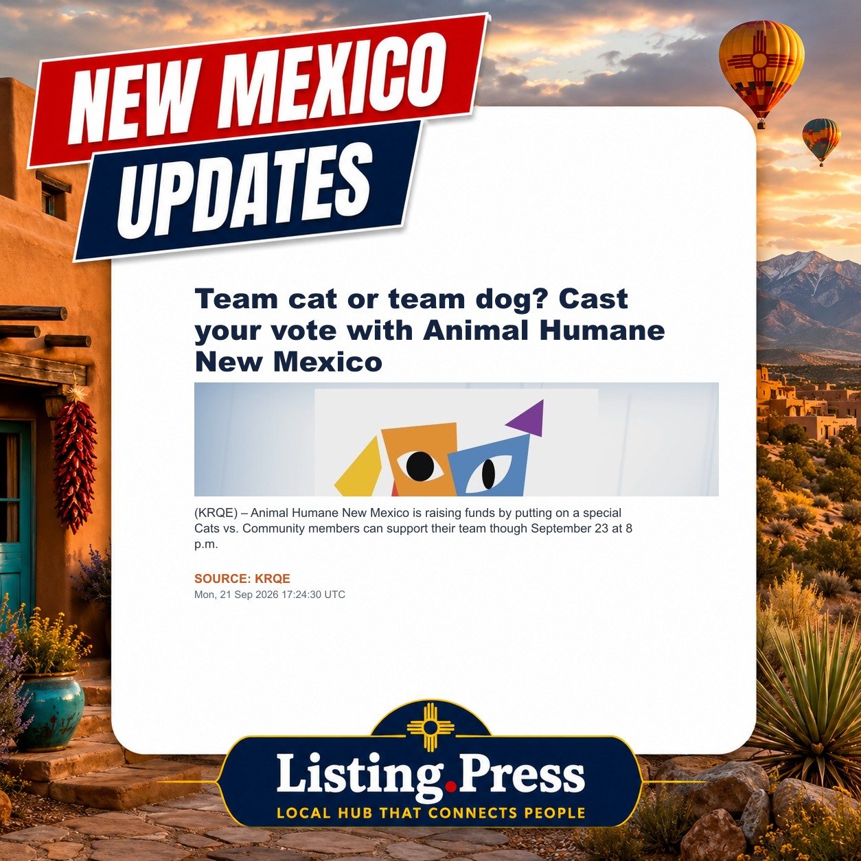 Team cat or team dog? Cast your vote with Animal Humane New Mexico