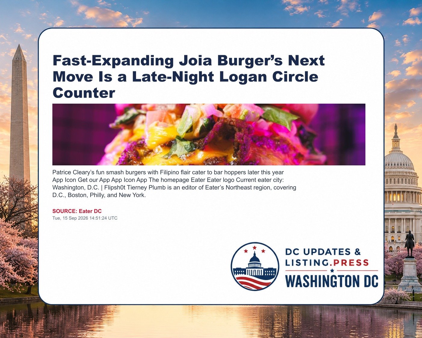 Fast-Expanding Joia Burger’s Next Move Is a Late-Night Logan Circle Counter