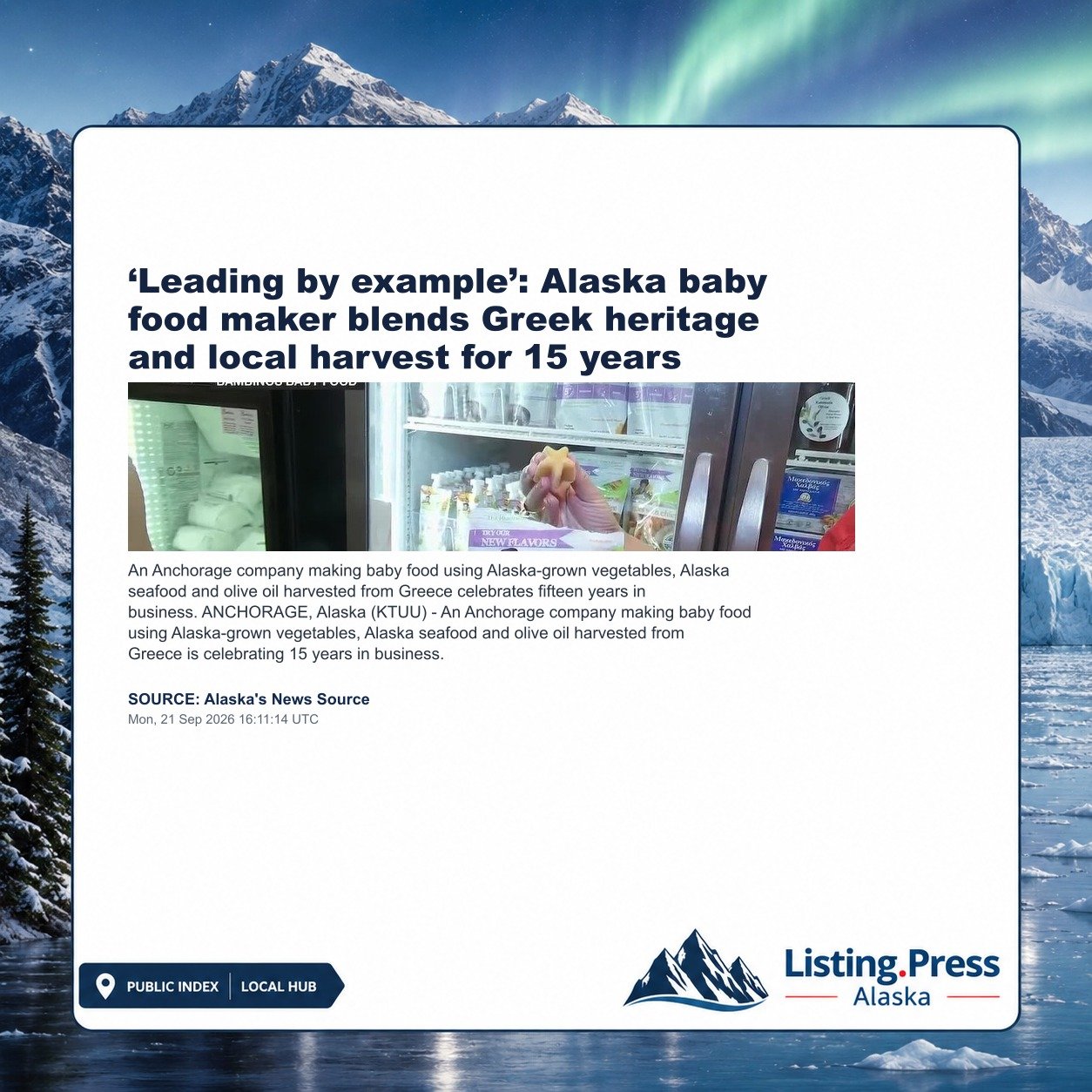‘Leading by example’: Alaska baby food maker blends Greek heritage and local harvest for 15 years