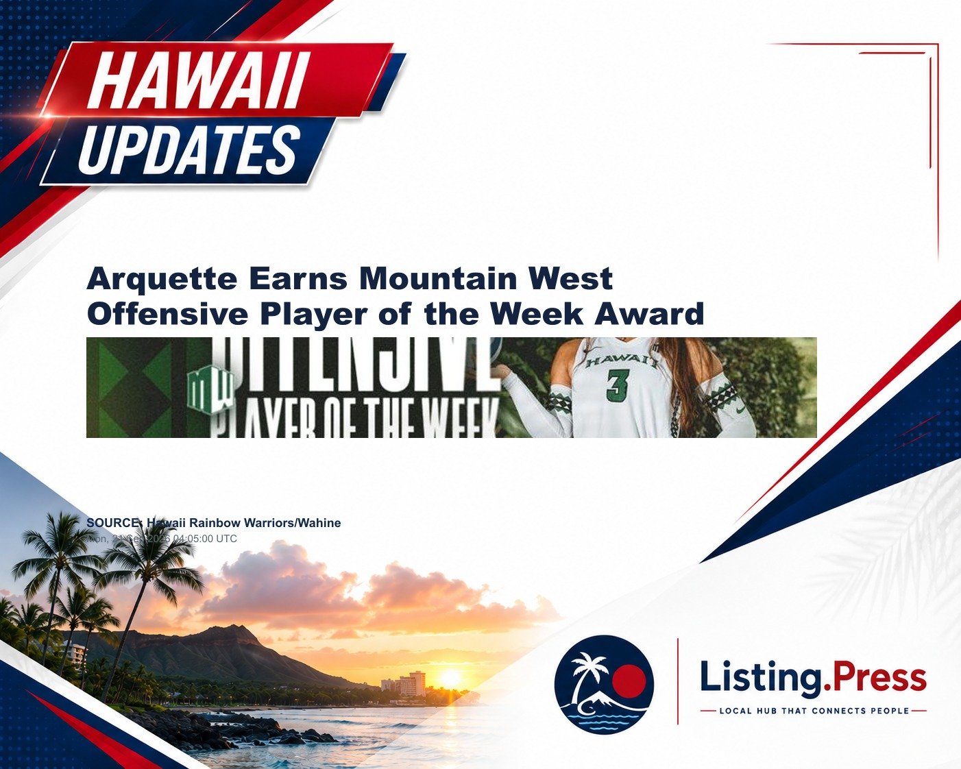 Arquette Earns Mountain West Offensive Player of the Week Award