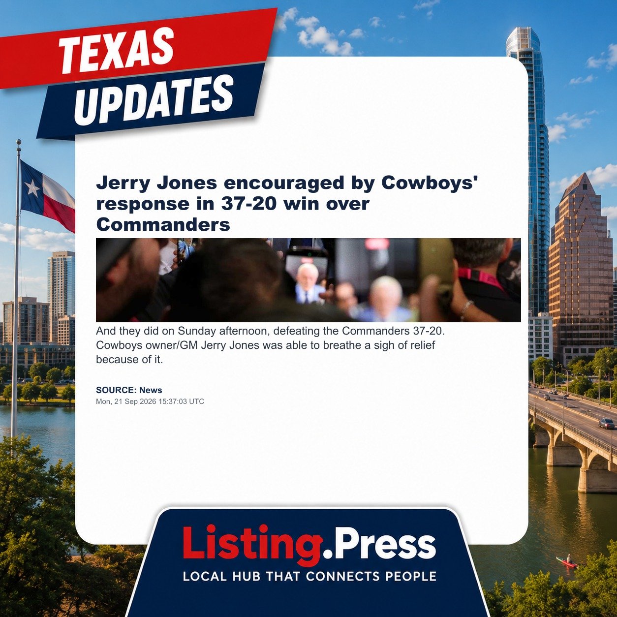 Jerry Jones encouraged by Cowboys' response in 37-20 win over Commanders