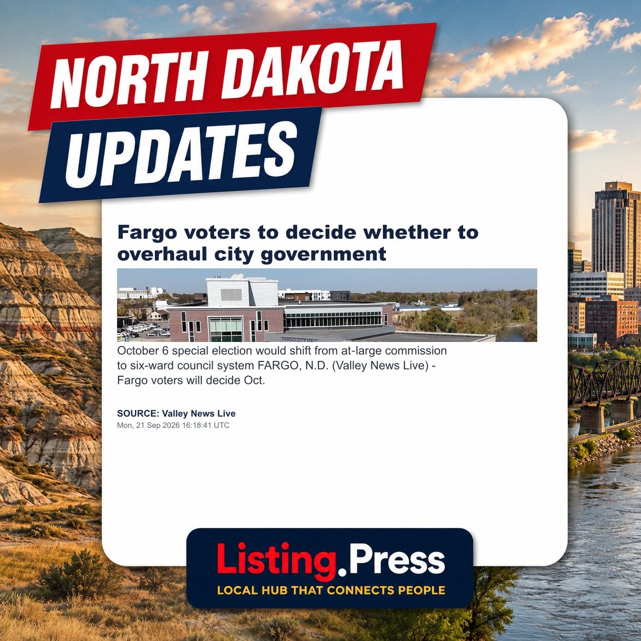 Fargo voters to decide whether to overhaul city government