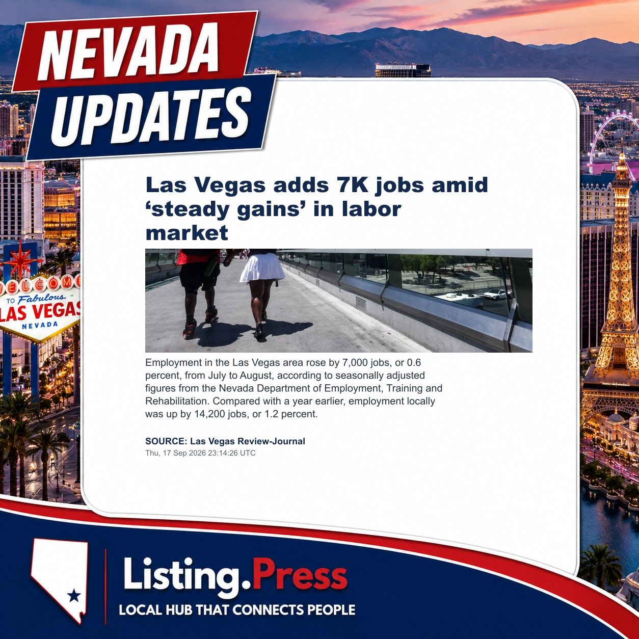 Las Vegas adds 7K jobs amid ‘steady gains’ in labor market