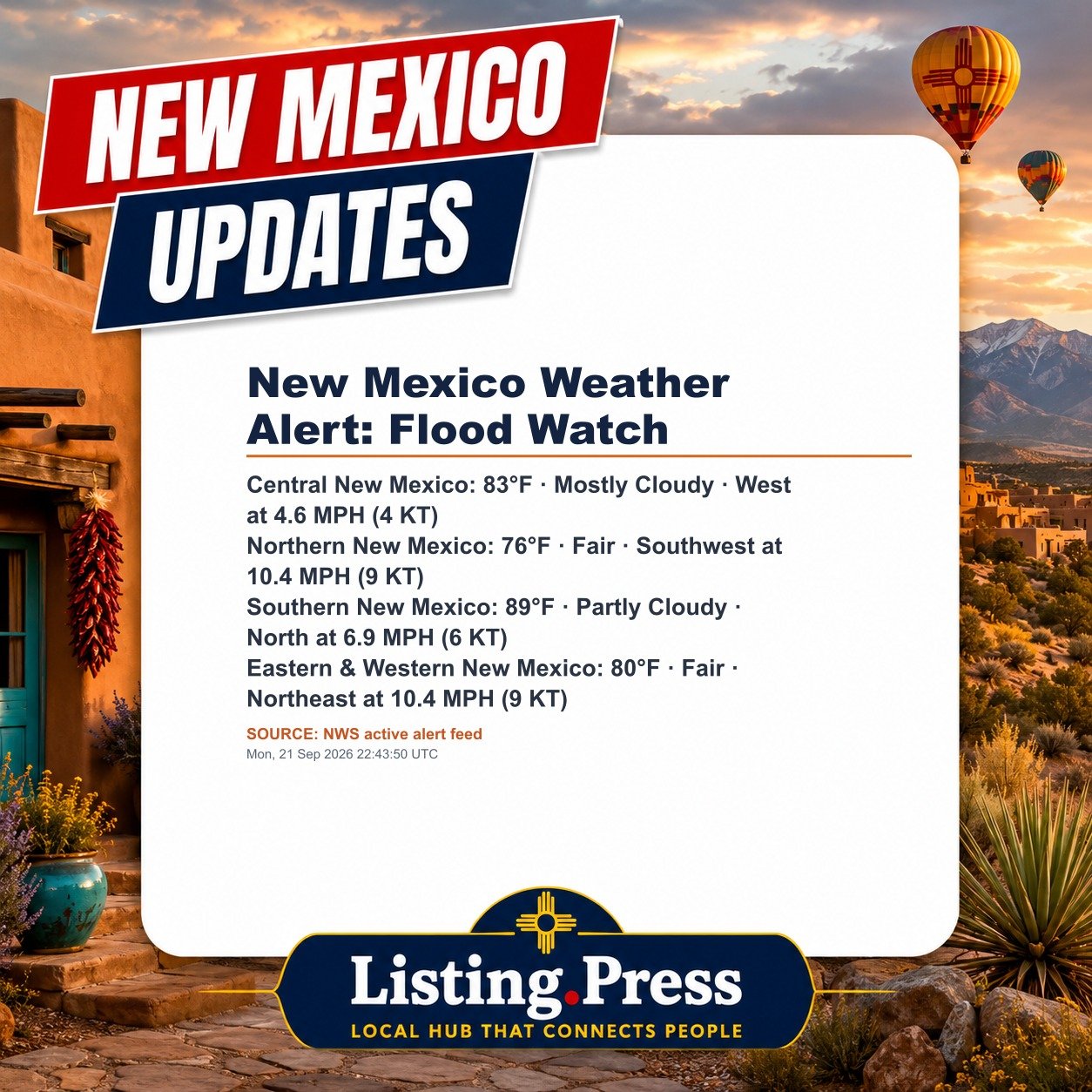 New Mexico Weather Alert: Flood Watch