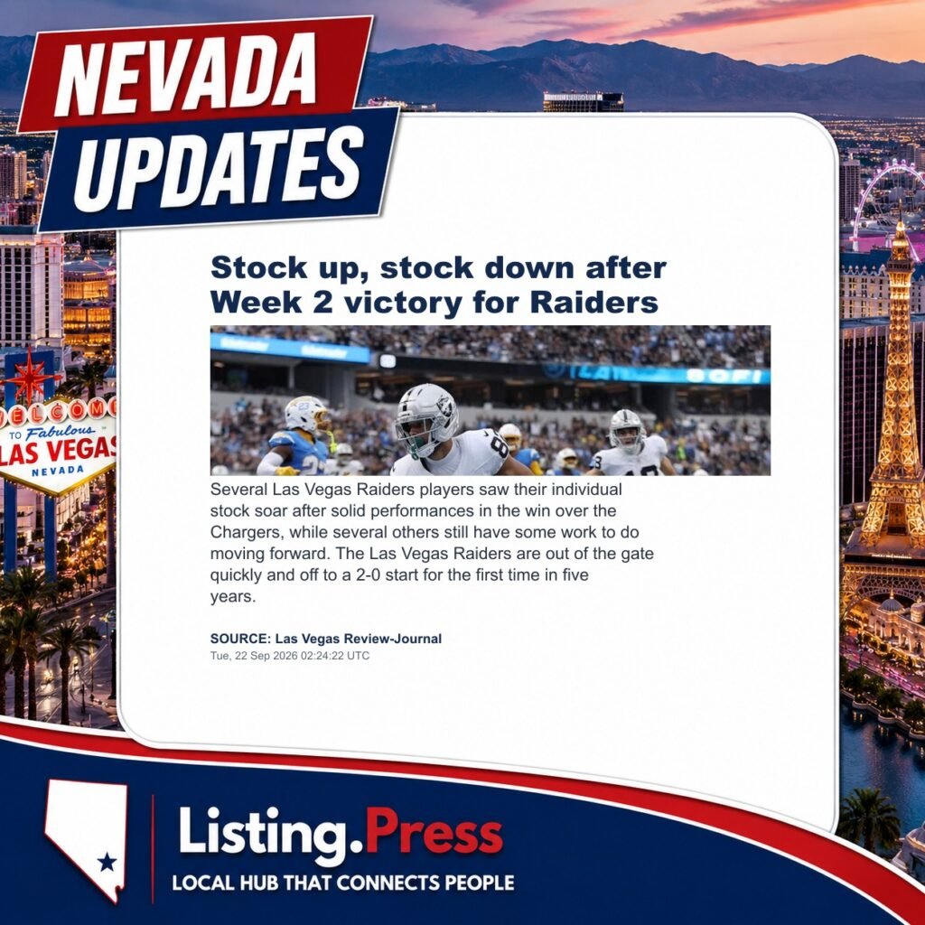 Stock up, stock down after Week 2 victory for Raiders