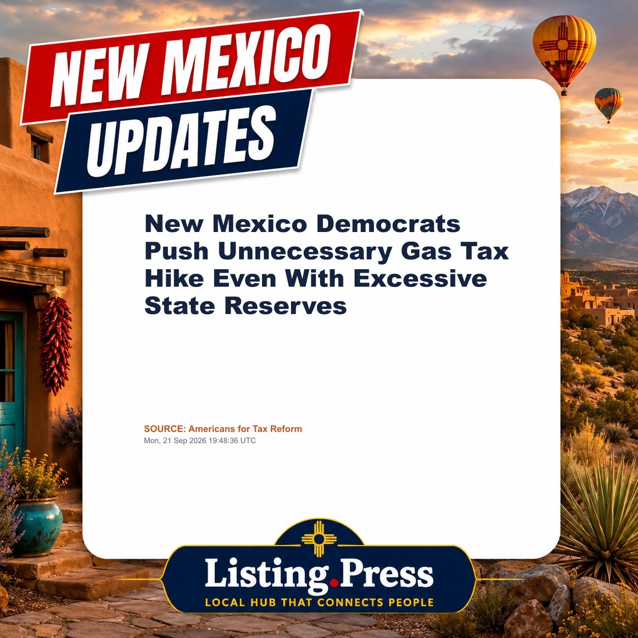 New Mexico Democrats Push Unnecessary Gas Tax Hike Even With Excessive State Reserves