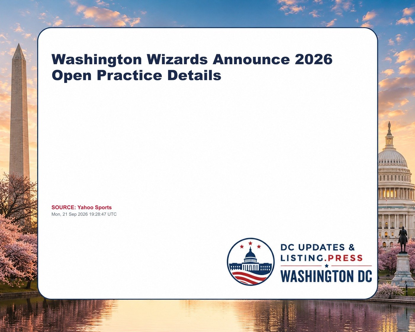 Washington Wizards Announce 2026 Open Practice Details