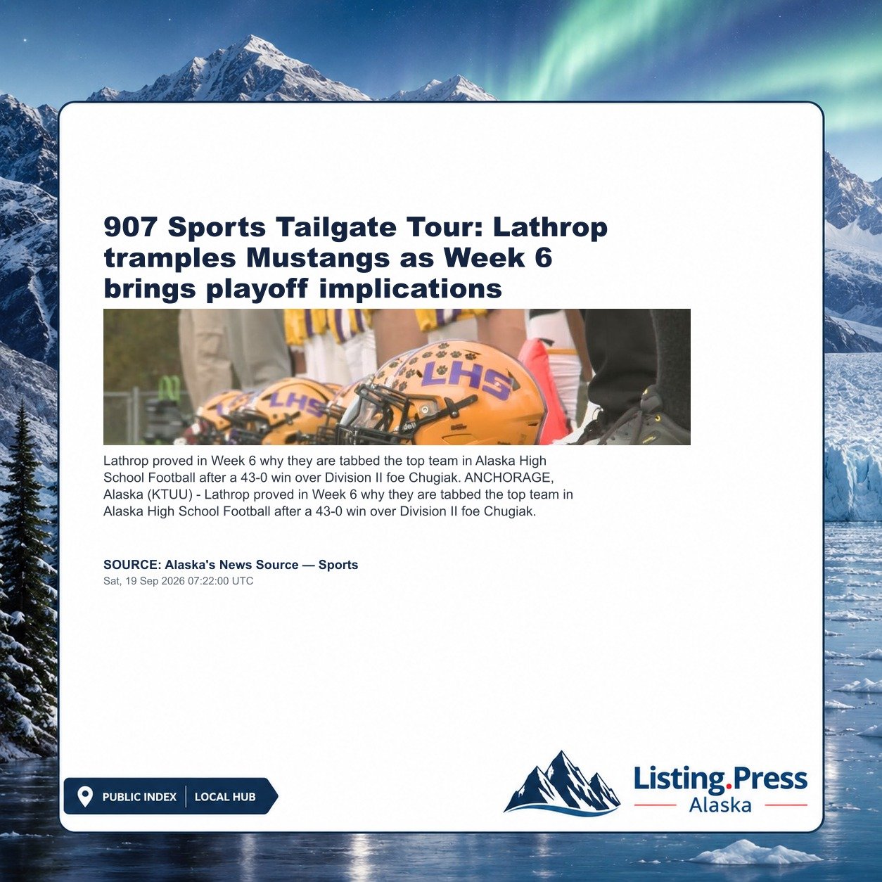 907 Sports Tailgate Tour: Lathrop tramples Mustangs as Week 6 brings playoff implications