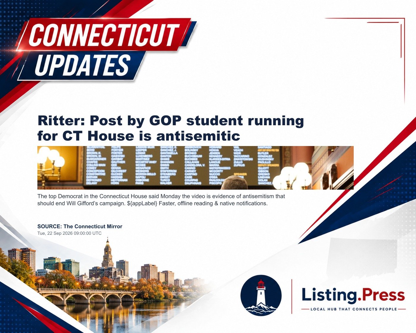Ritter: Post by GOP student running for CT House is antisemitic