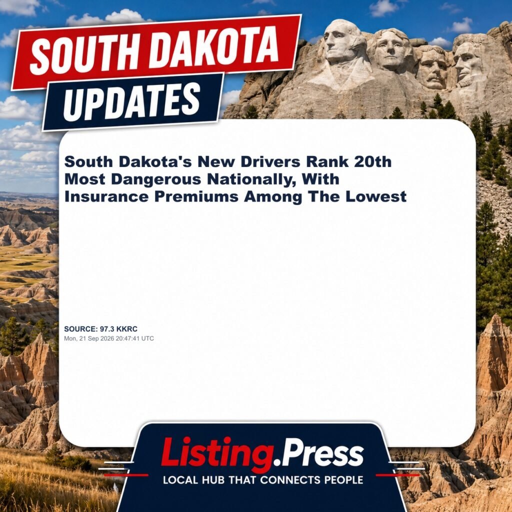 South Dakota’s New Drivers Rank 20th Most Dangerous Nationally, With Insurance Premiums Among The Lowest