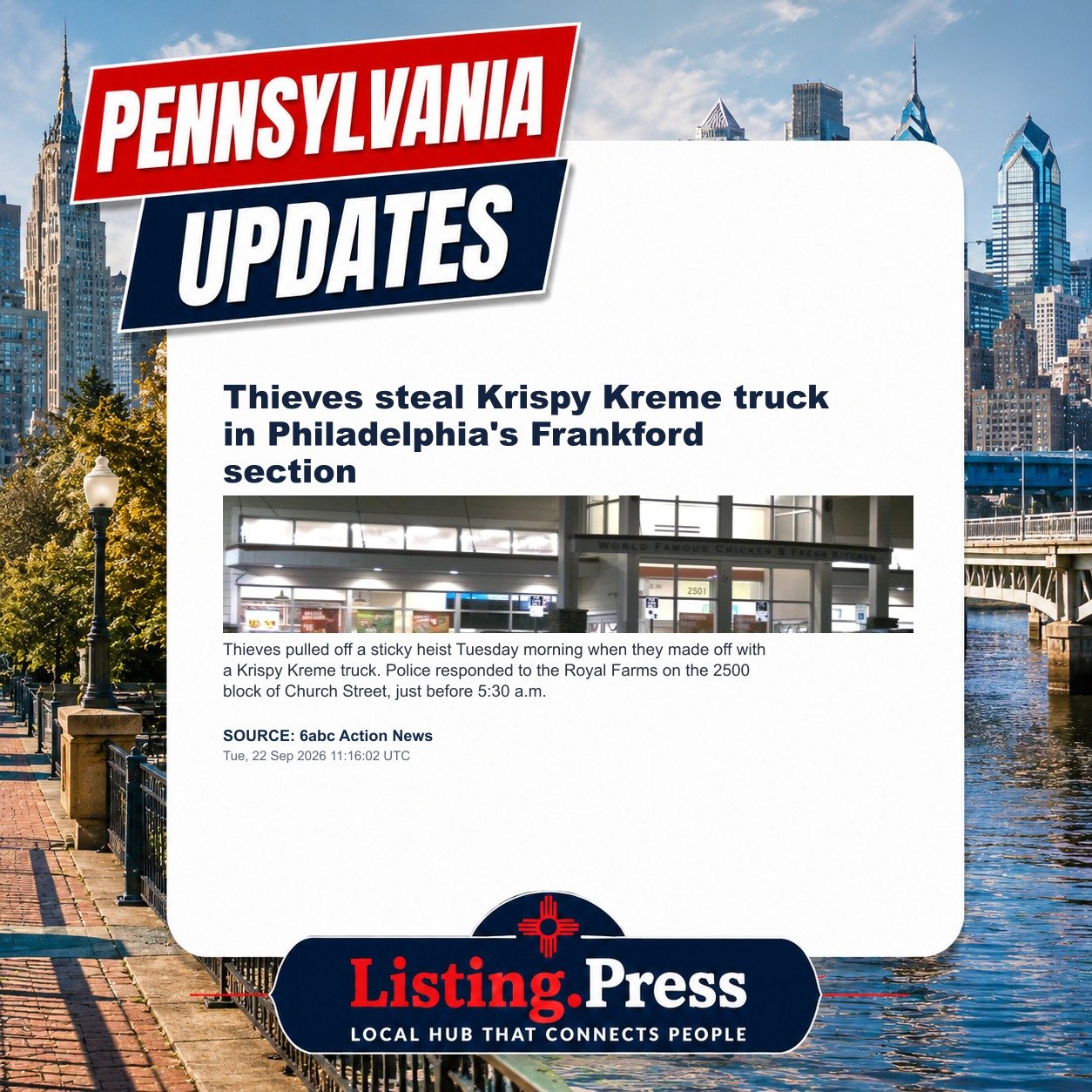 Thieves steal Krispy Kreme truck in Philadelphia's Frankford section