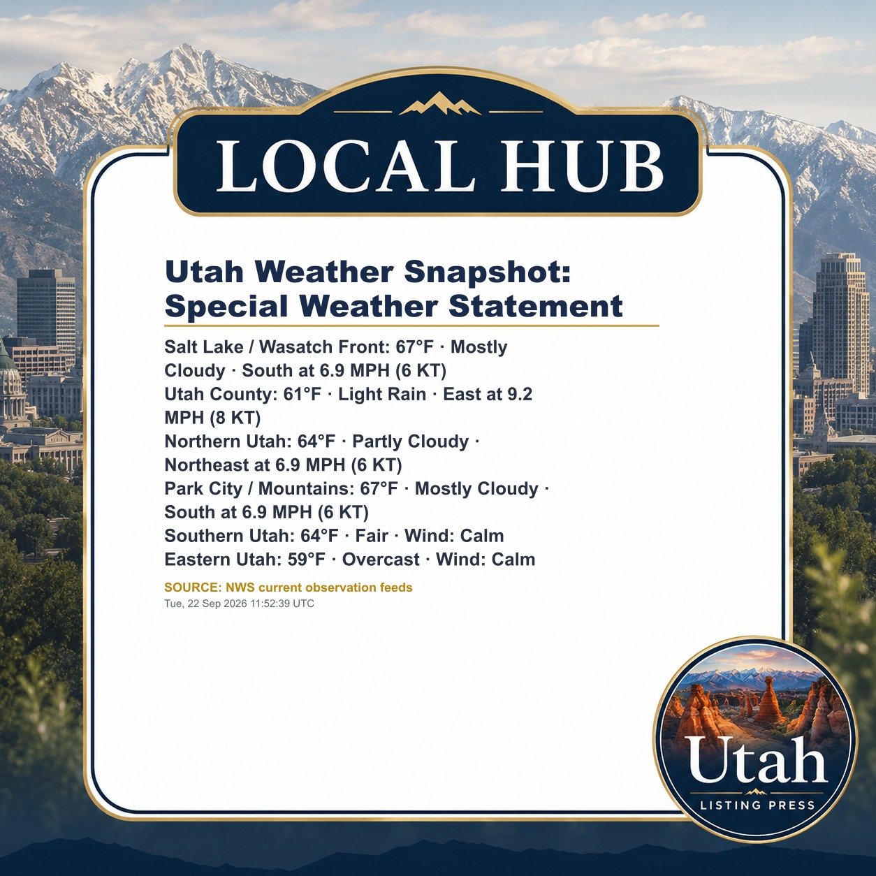 Utah Weather Snapshot: Special Weather Statement
