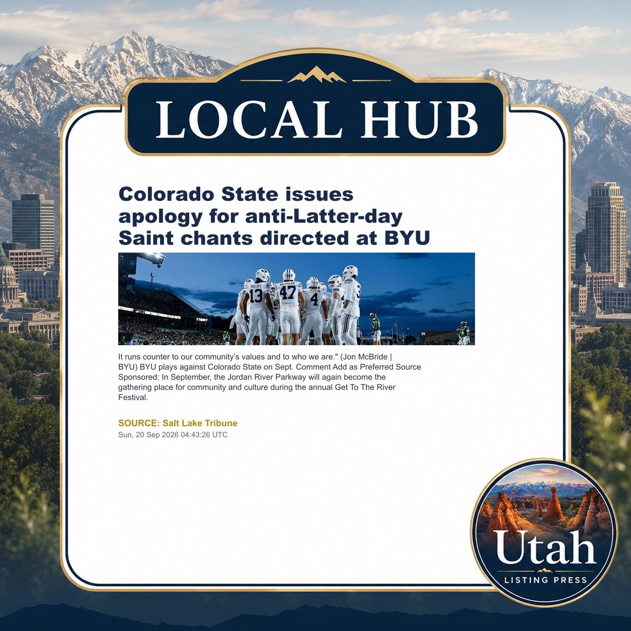 Colorado State issues apology for anti-Latter-day Saint chants directed at BYU