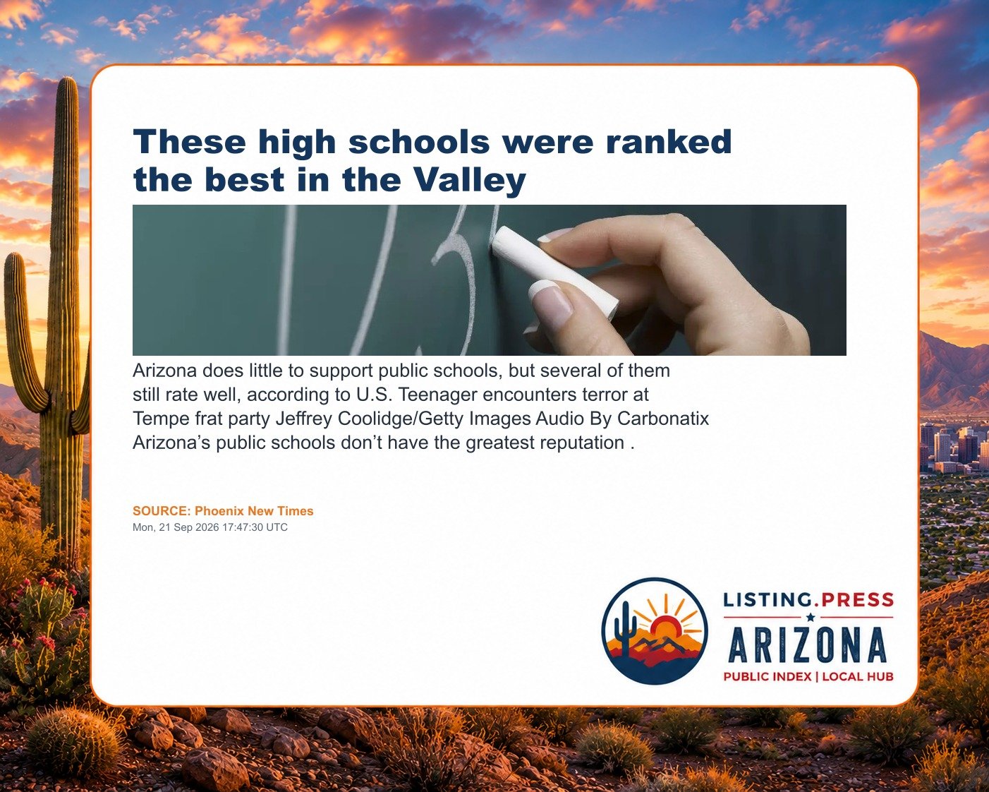 These high schools were ranked the best in the Valley