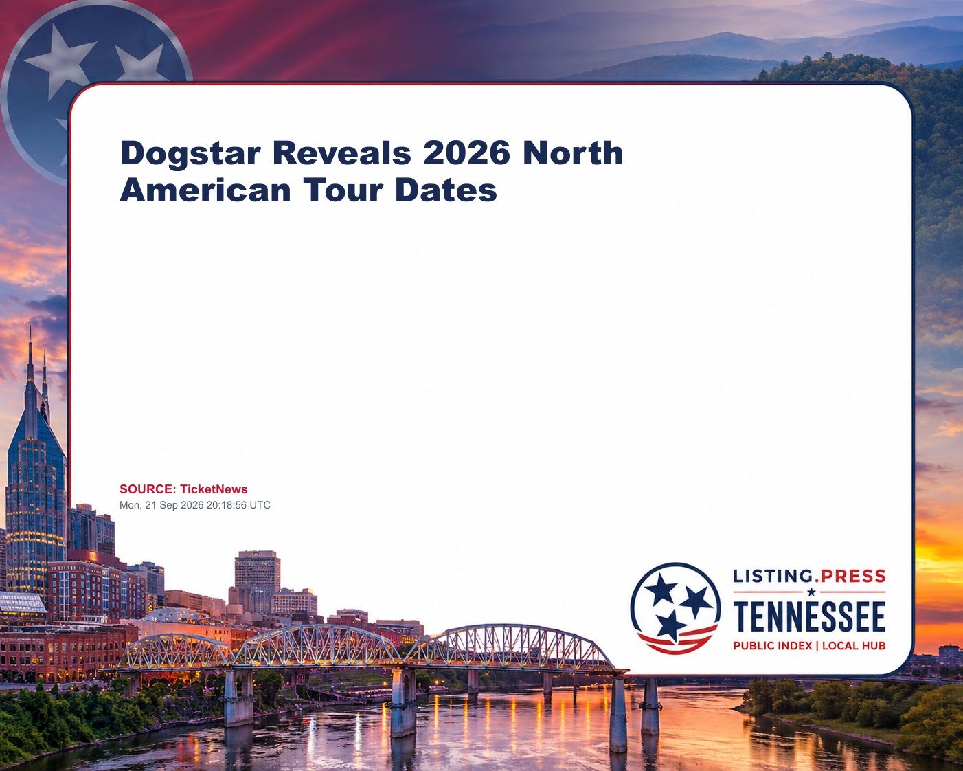 Dogstar Reveals 2026 North American Tour Dates