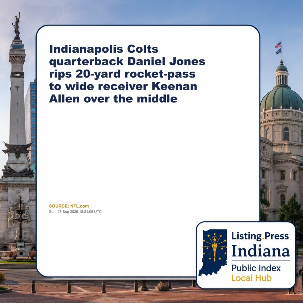 Indianapolis Colts quarterback Daniel Jones rips 20-yard rocket-pass to wide receiver Keenan Allen over the middle