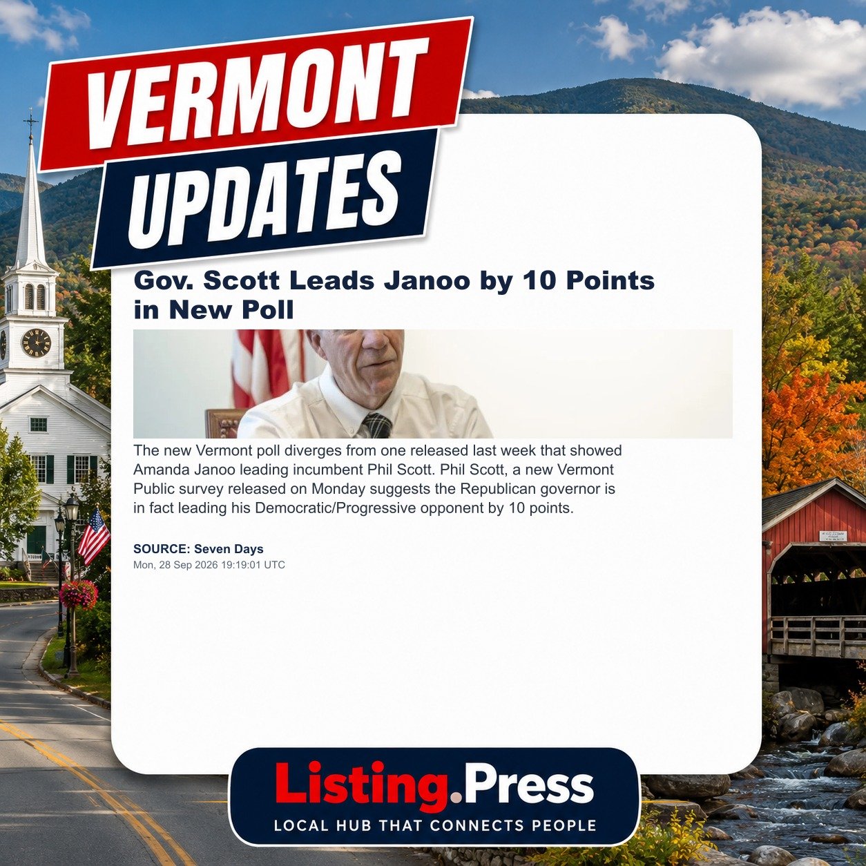 Gov. Scott Leads Janoo by 10 Points in New Poll