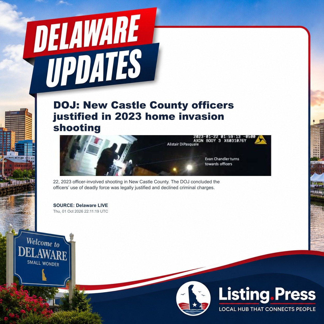 DOJ: New Castle County officers justified in 2023 home invasion shooting