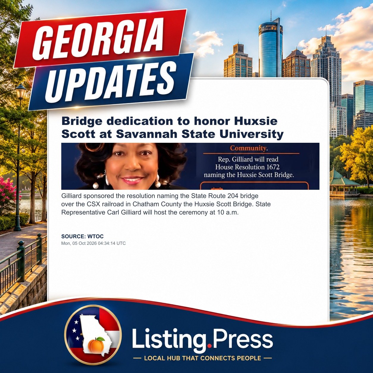 Bridge dedication to honor Huxsie Scott at Savannah State University