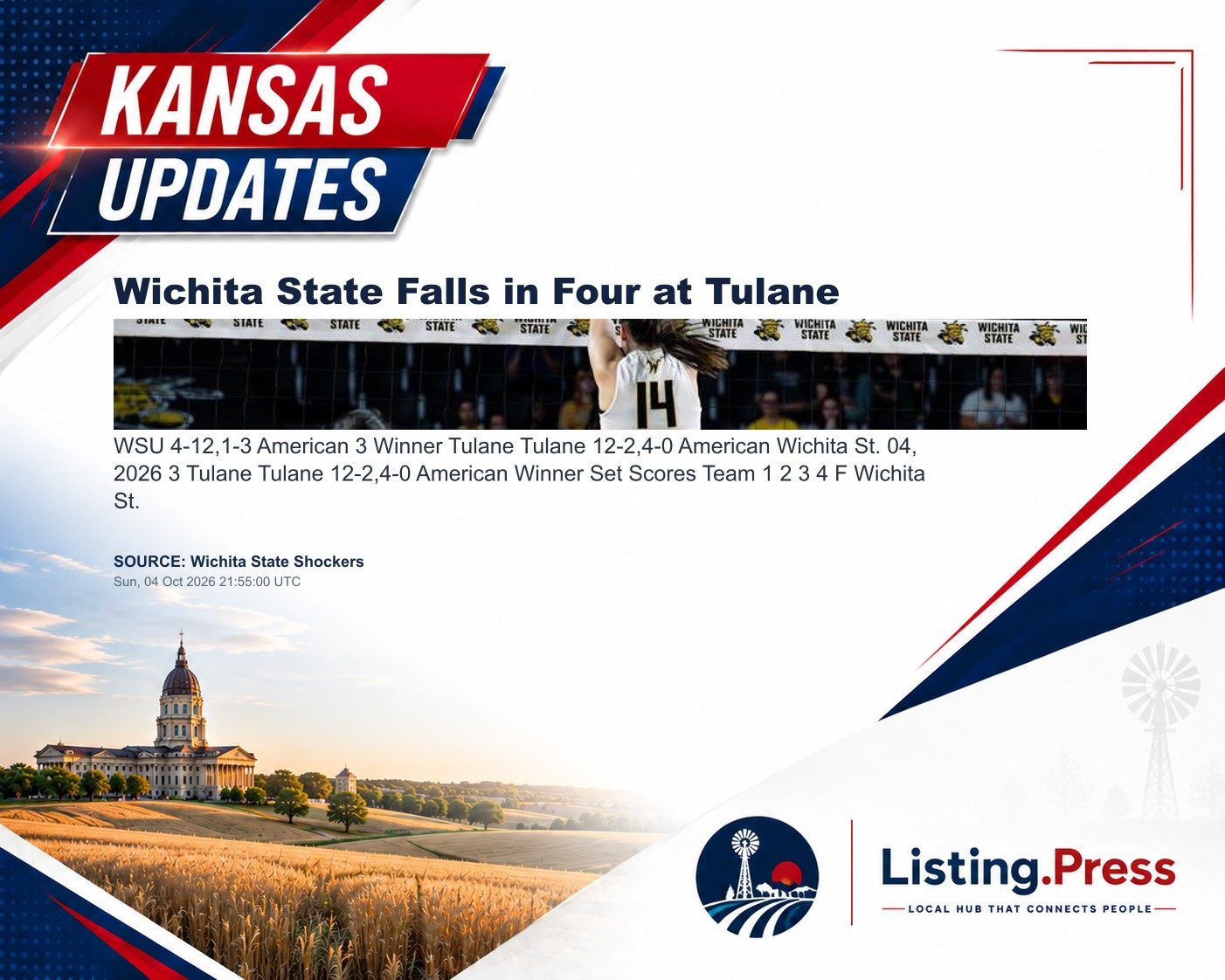Wichita State Falls in Four at Tulane