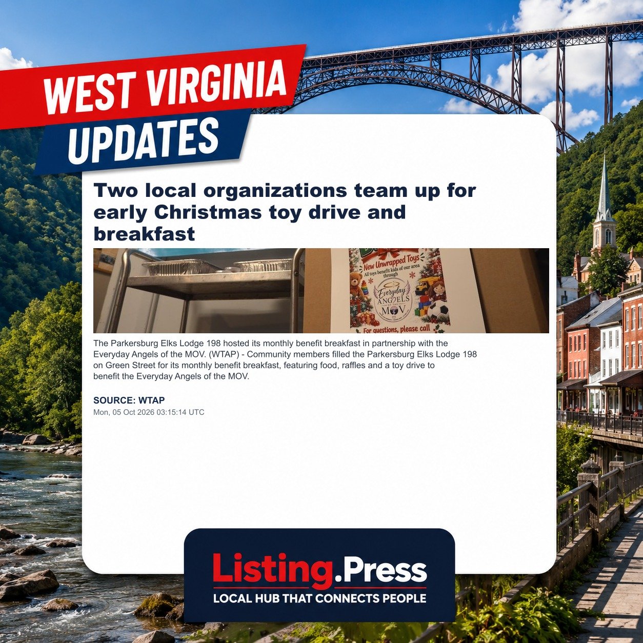 Two local organizations team up for early Christmas toy drive and breakfast