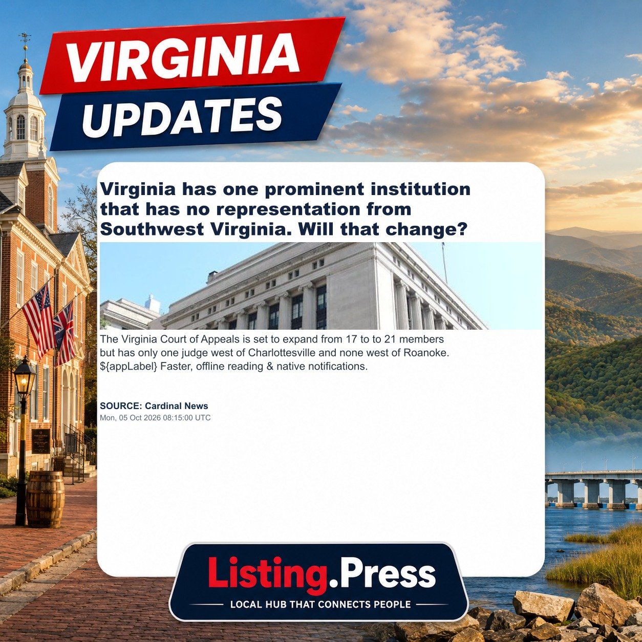 Virginia has one prominent institution that has no representation from Southwest Virginia. Will that change?