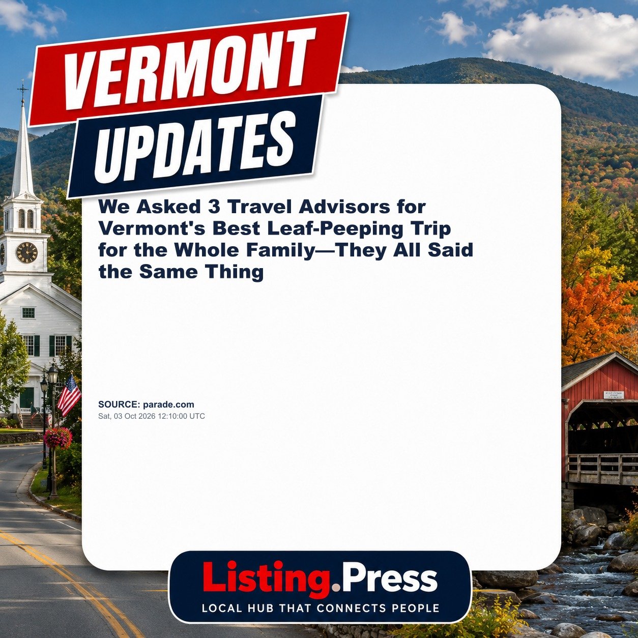 We Asked 3 Travel Advisors for Vermont's Best Leaf-Peeping Trip for the Whole Family—They All Said the Same Thing
