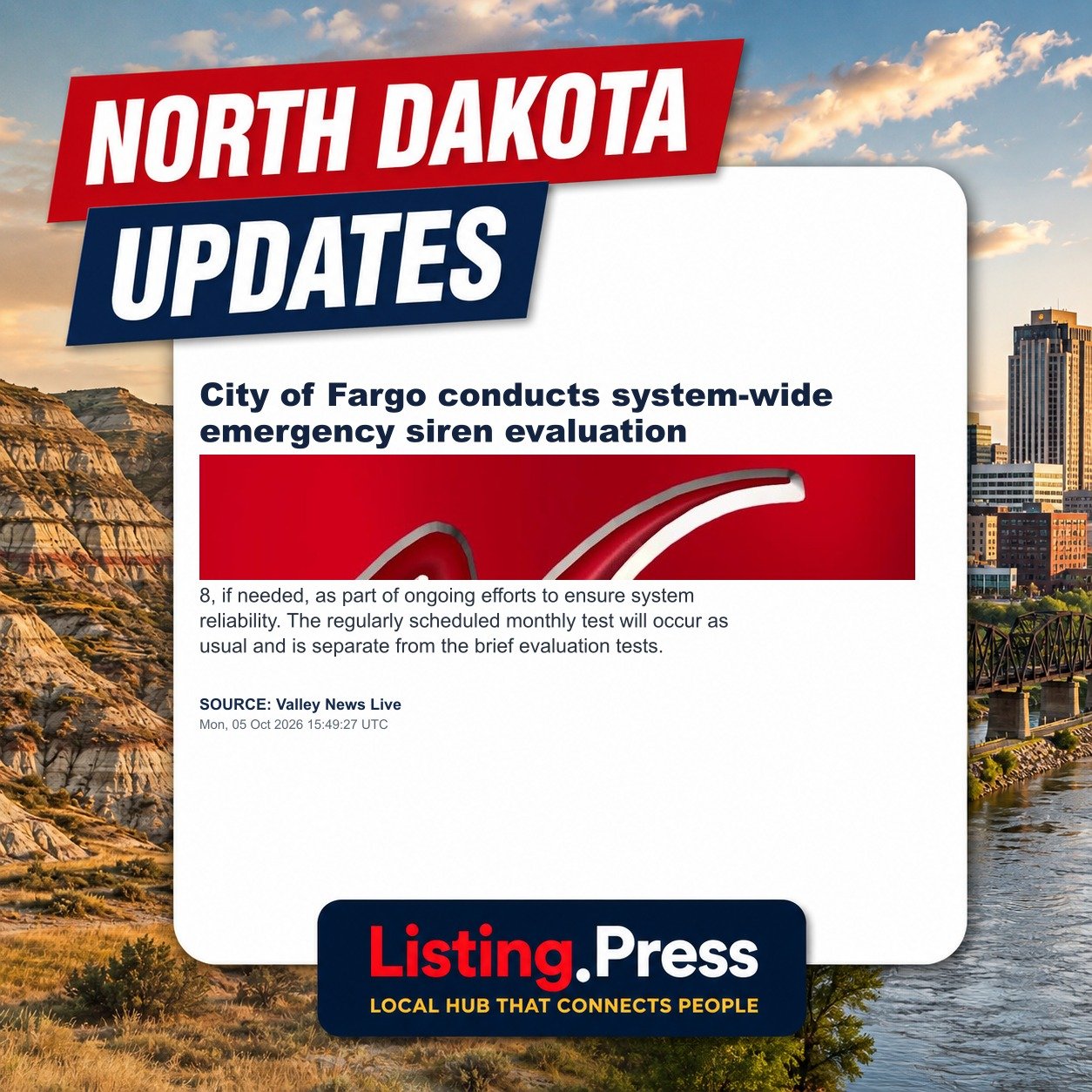 City of Fargo conducts system-wide emergency siren evaluation