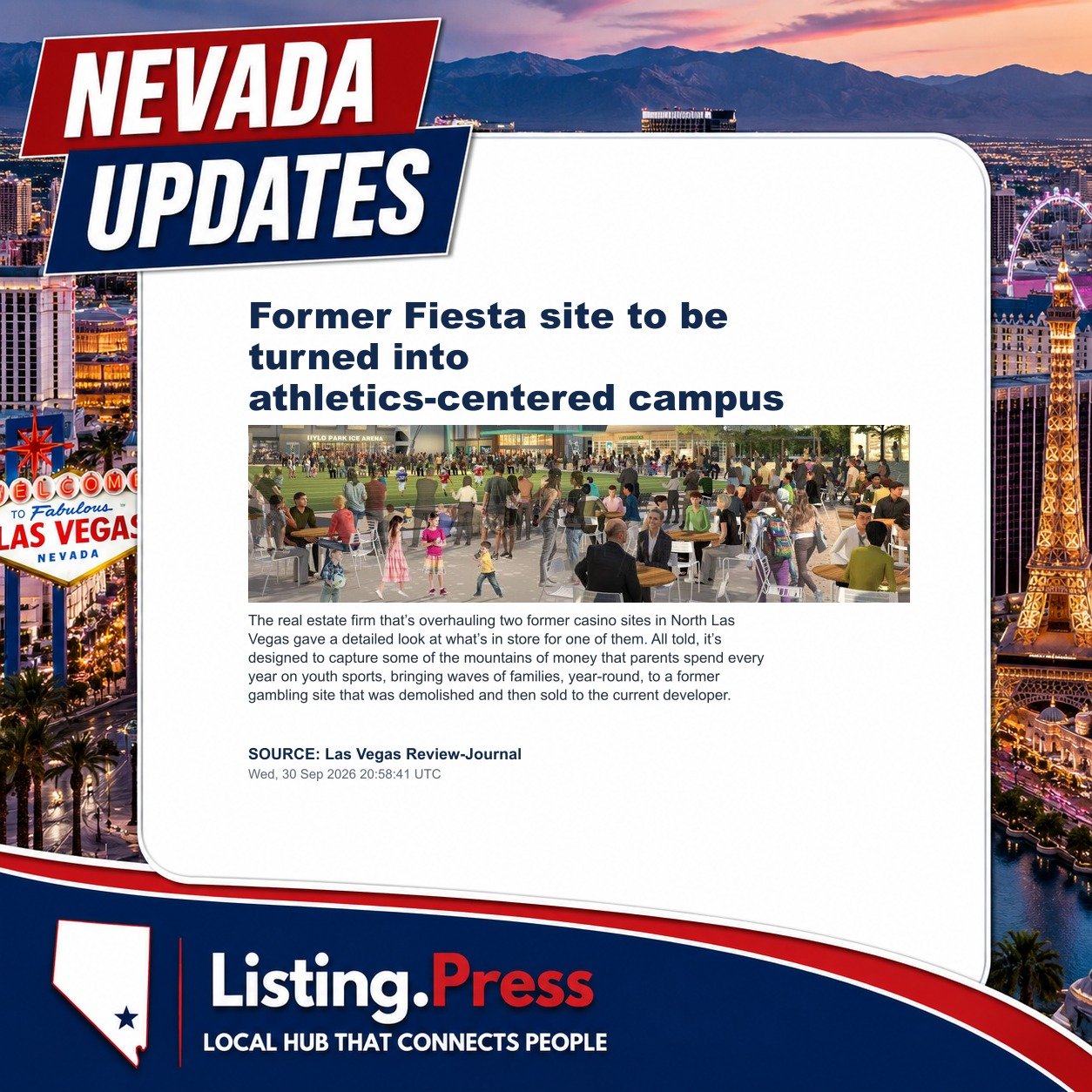 Former Fiesta site to be turned into athletics-centered campus