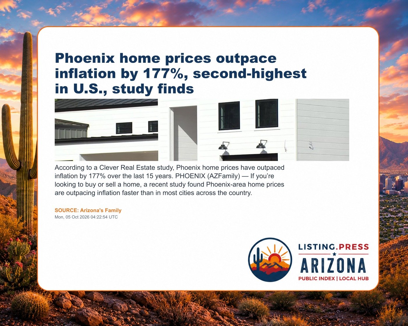 Phoenix home prices outpace inflation by 177%, second-highest in U.S., study finds