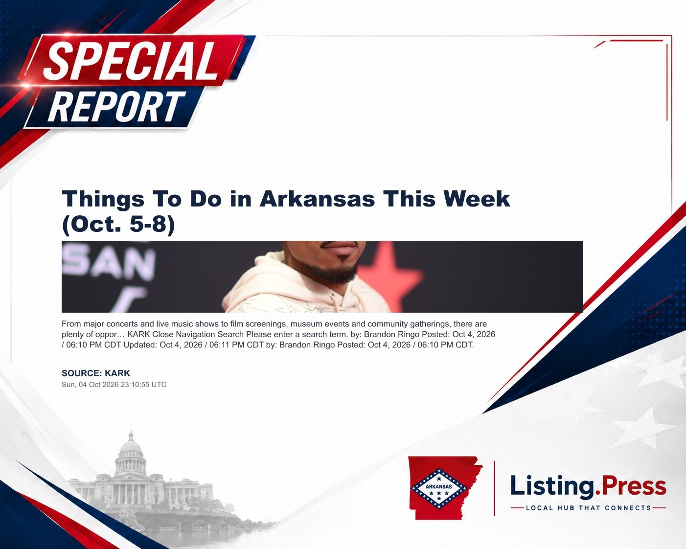 Things To Do in Arkansas This Week (Oct. 5-8)