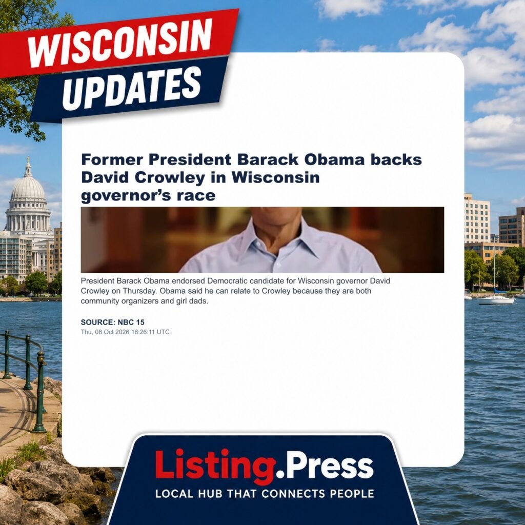 Former President Barack Obama backs David Crowley in Wisconsin governor’s race