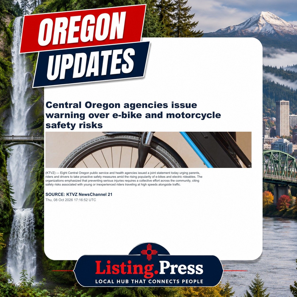Central Oregon agencies issue warning over e-bike and motorcycle safety risks