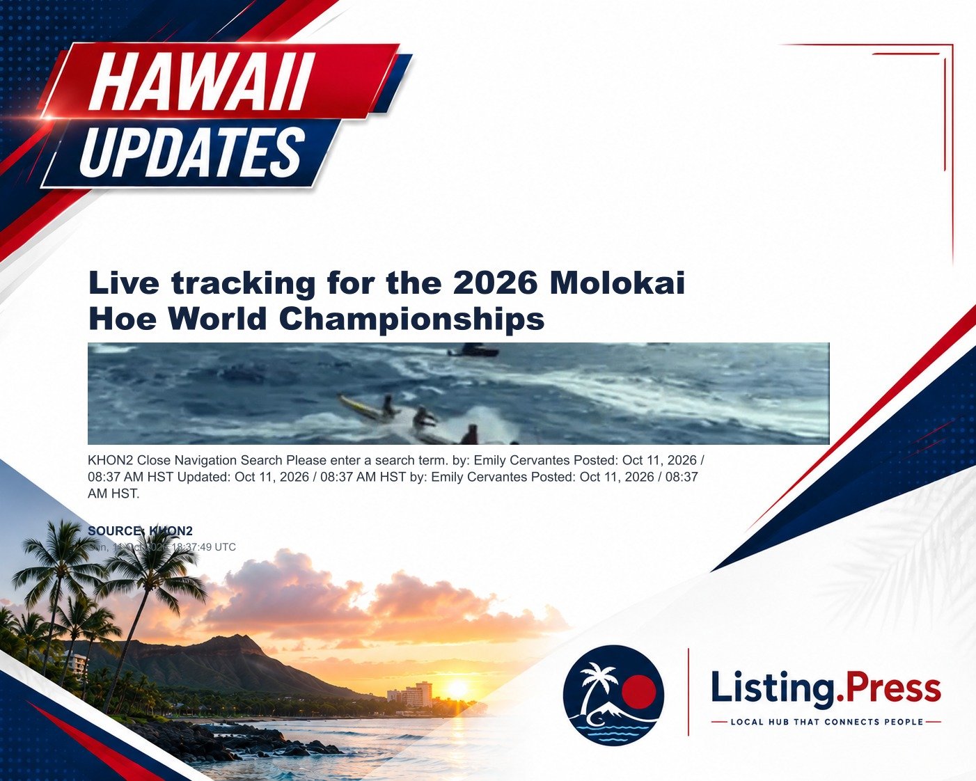 Live tracking for the 2026 Molokai Hoe World Championships