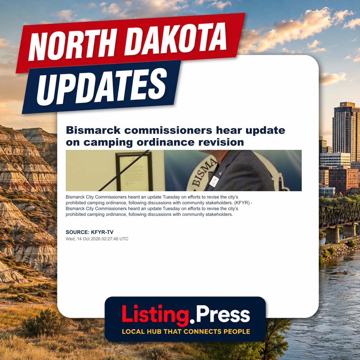 Bismarck commissioners hear update on camping ordinance revision