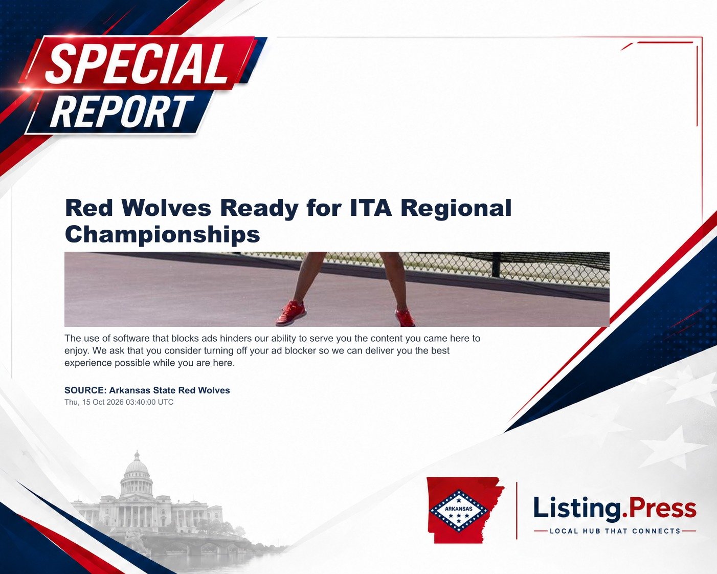Red Wolves Ready for ITA Regional Championships