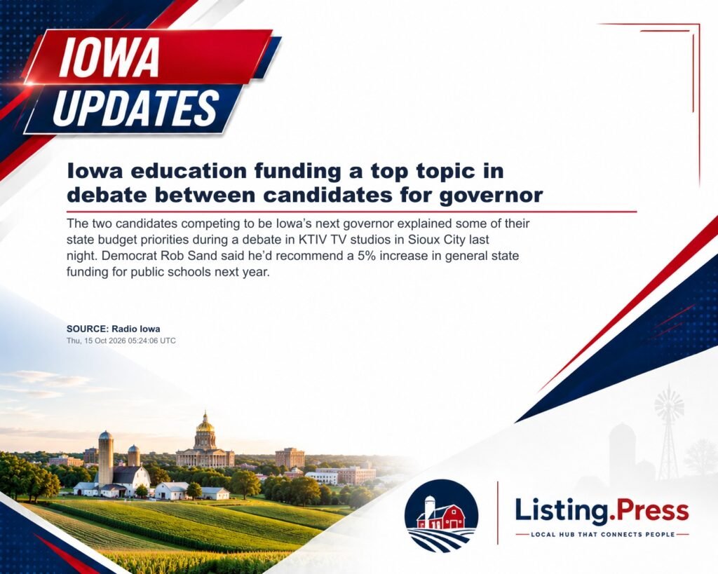 Iowa education funding a top topic in debate between candidates for governor