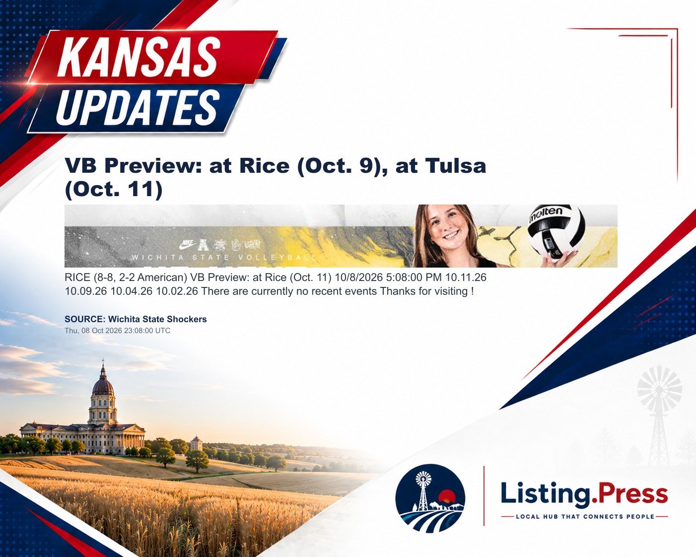 VB Preview: at Rice (Oct. 9), at Tulsa (Oct. 11)