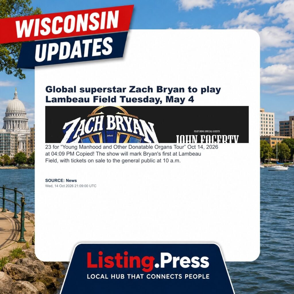 Global superstar Zach Bryan to play Lambeau Field Tuesday, May 4