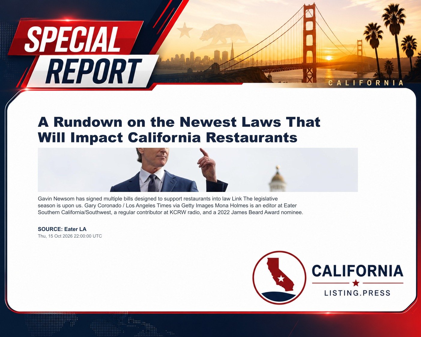A Rundown on the Newest Laws That Will Impact California Restaurants