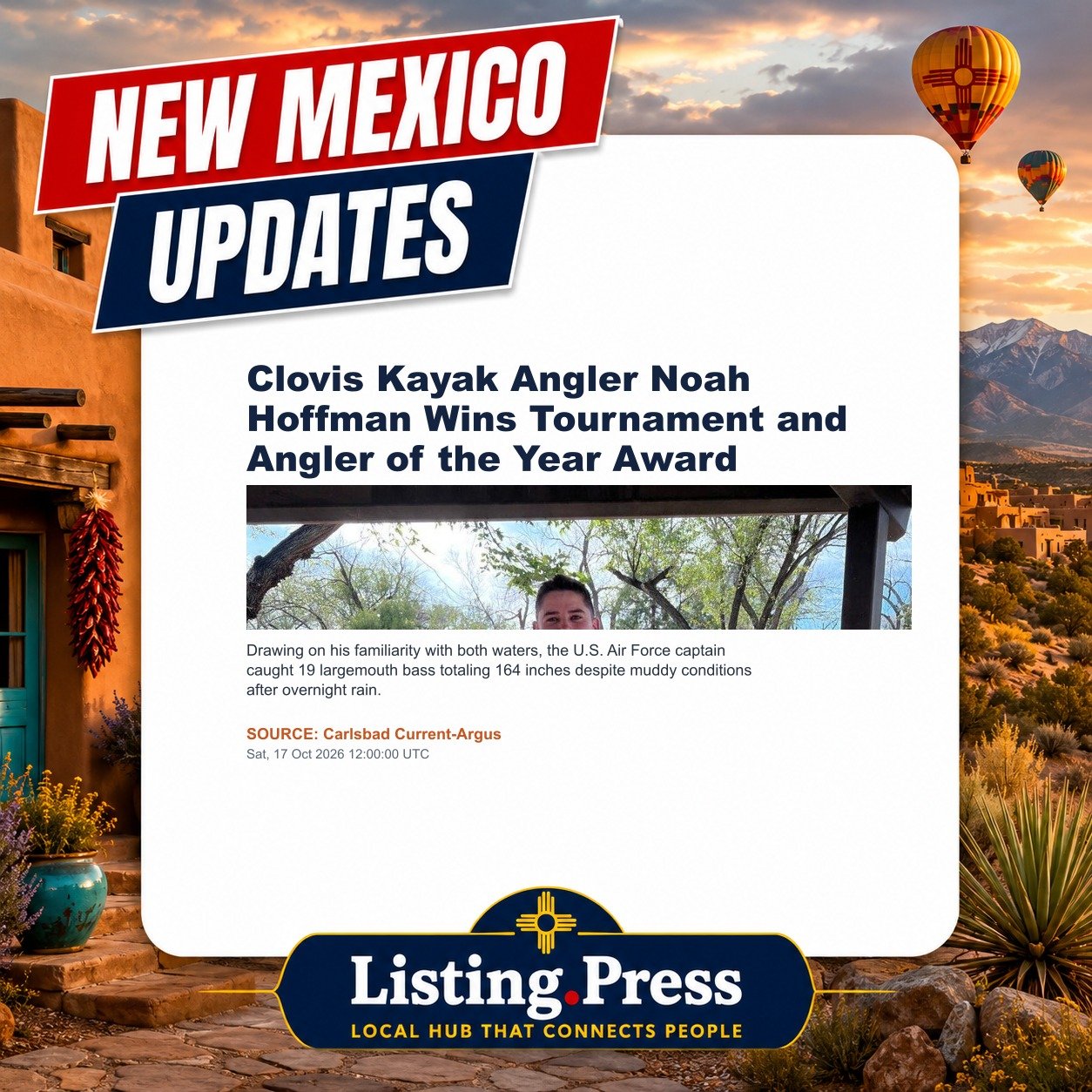 Clovis Kayak Angler Noah Hoffman Wins Tournament and Angler of the Year Award
