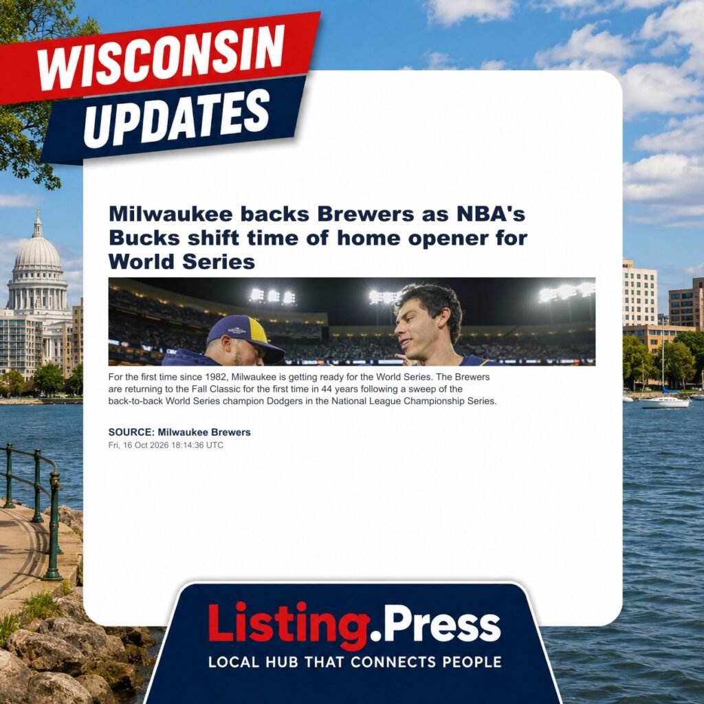 Milwaukee backs Brewers as NBA’s Bucks shift time of home opener for World Series