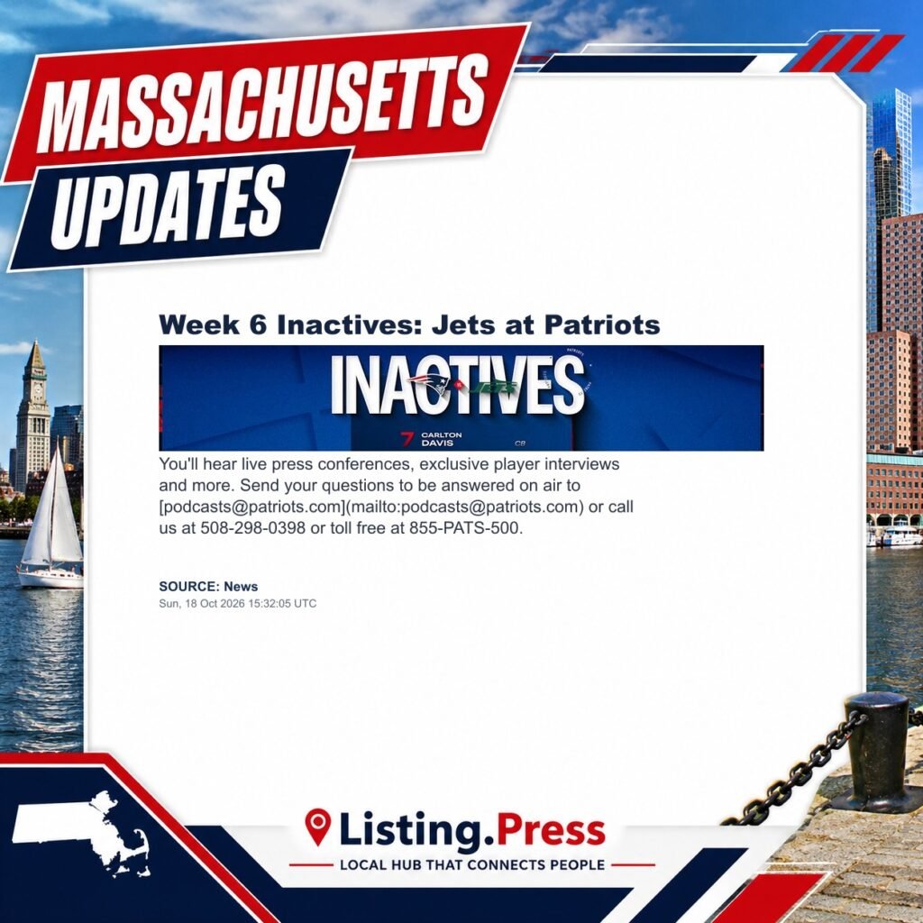 Week 6 Inactives: Jets at Patriots