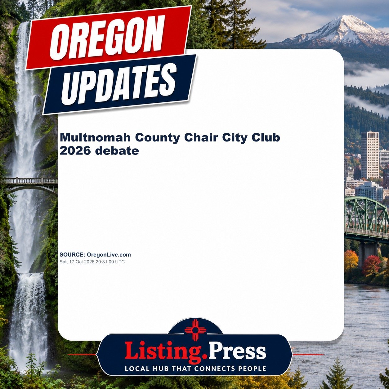 Multnomah County Chair City Club 2026 debate