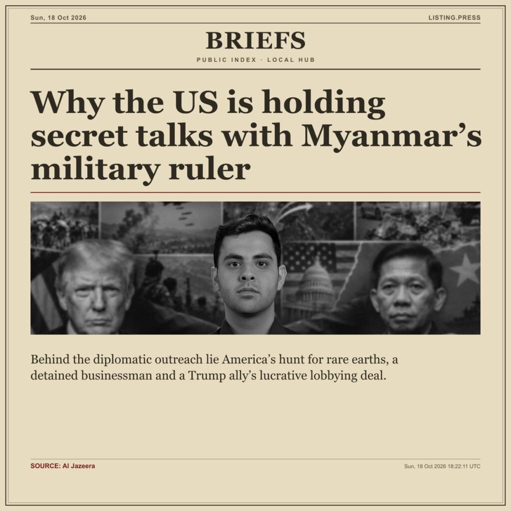 Why the US is holding secret talks with Myanmar’s military ruler