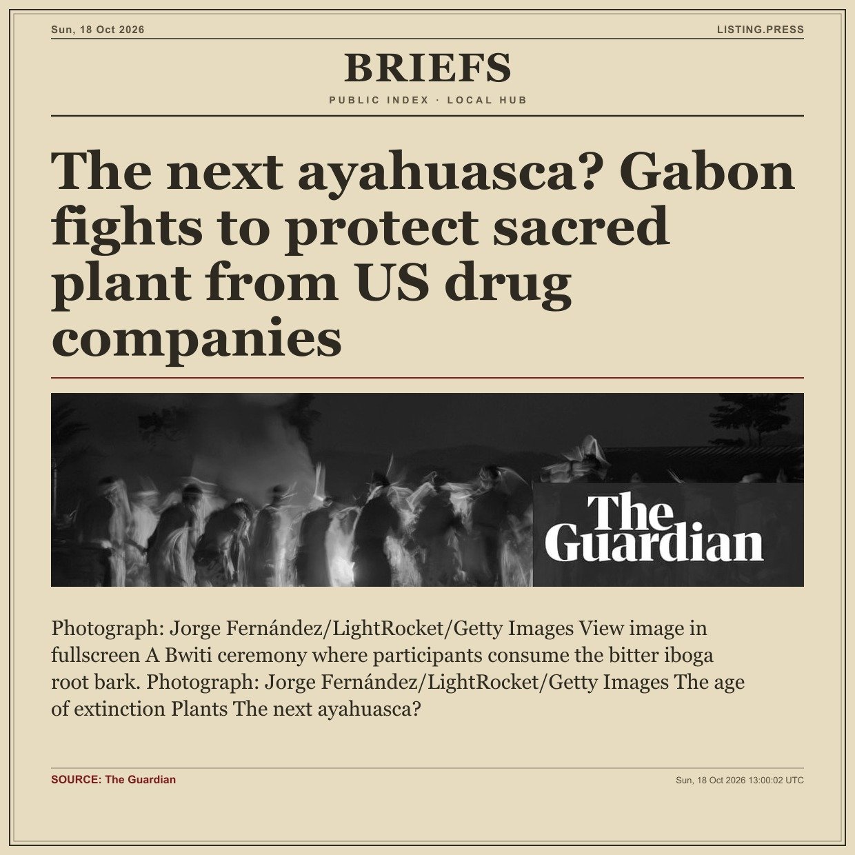 The next ayahuasca? Gabon fights to protect sacred plant from US drug companies