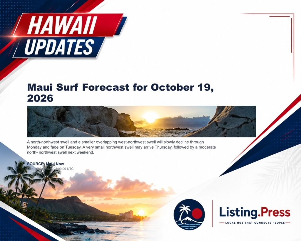 Maui Surf Forecast for October 19, 2026
