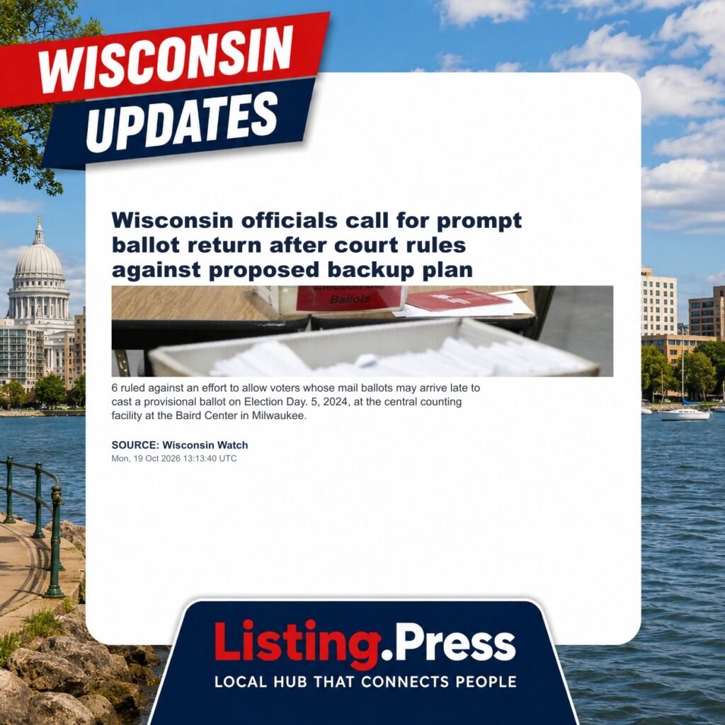 Wisconsin officials call for prompt ballot return after court rules against proposed backup plan