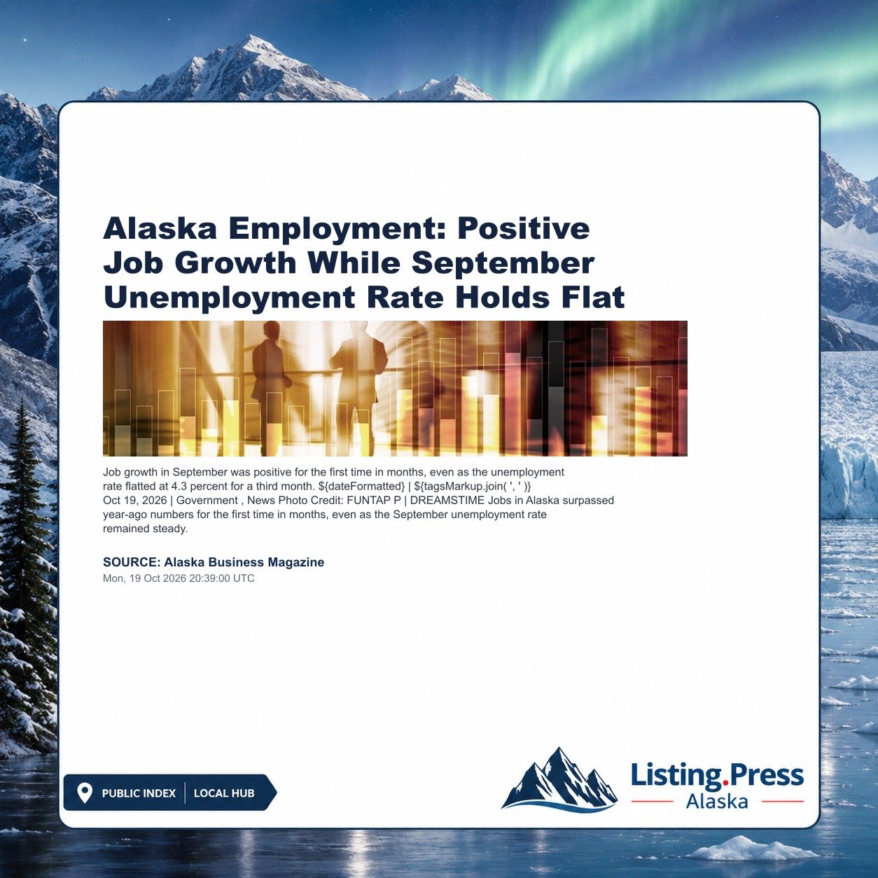 Alaska Employment: Positive Job Growth While September Unemployment Rate Holds Flat