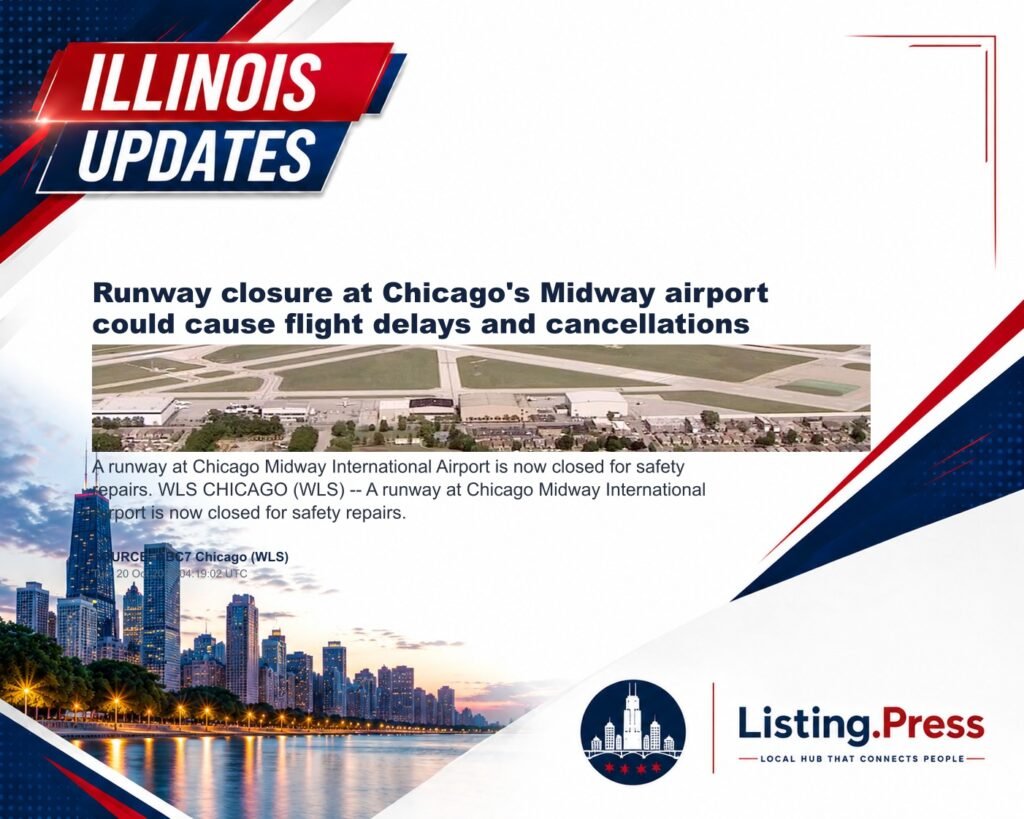 Runway closure at Chicago’s Midway airport could cause flight delays and cancellations
